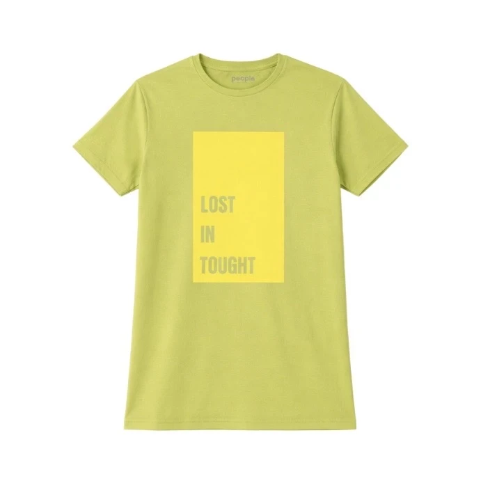 تیشرت آستین کوتاه زنانه لیمویی مدل a504